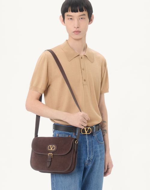 Valentino - Vロゴ エンブロイダリー ウール ポロシャツ - ベージュ - メンズ - ニット